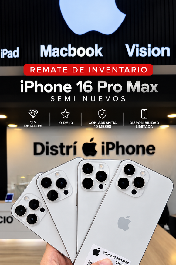 16 pro max semi nuevo 256gb