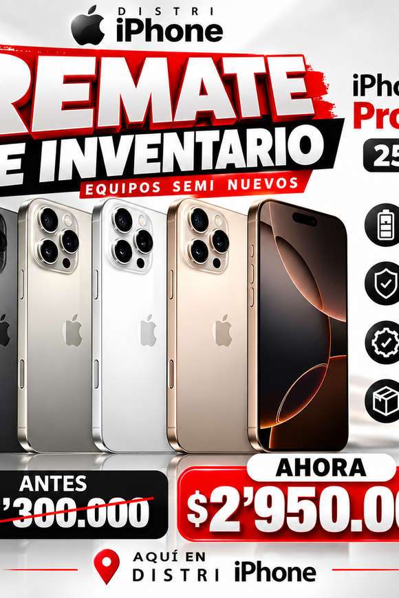 16 pro max semi nuevo 256gb